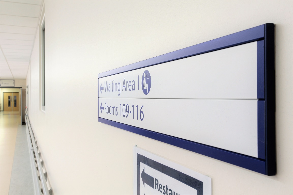 queen elizabeth university hospital modular directory signs.