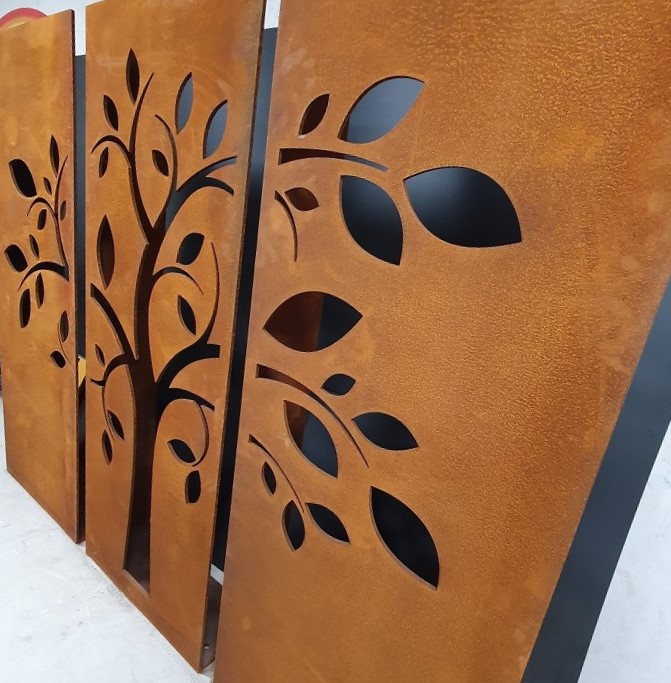 Corten Steel Fret Cut Sign Panels