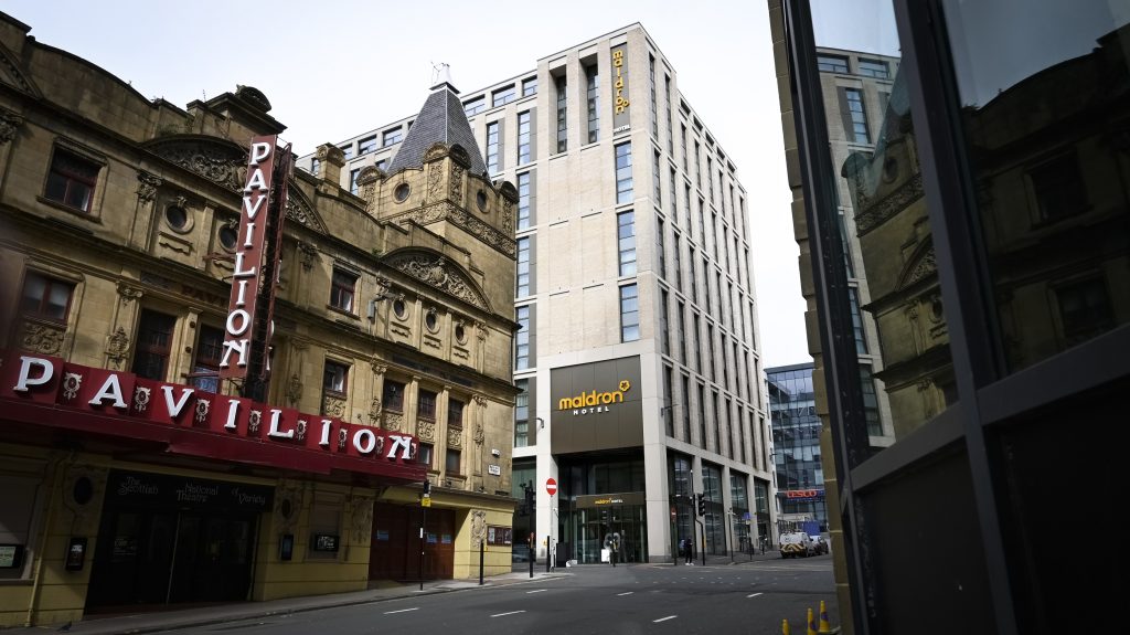 Maldron Hotel Glasgow External Signage. Built up text. High level sign.