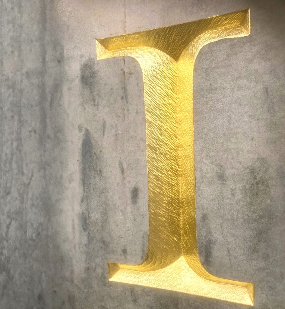National Galleries of Scotland Gold Leaf in carved stone Signage