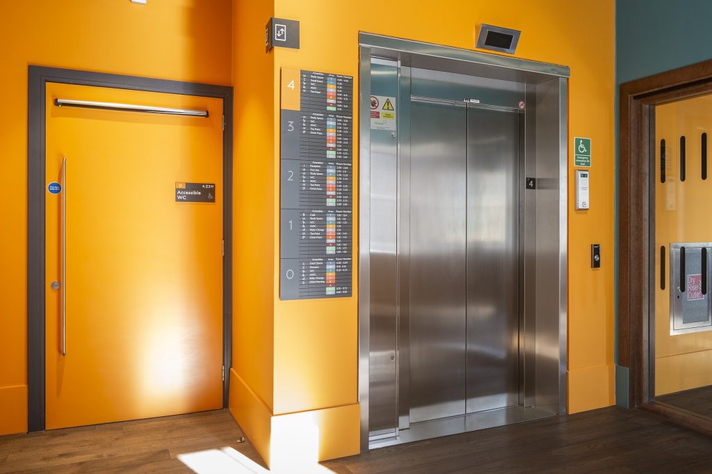 Edinburgh Futures Institute Modular Signage Directory outside lift