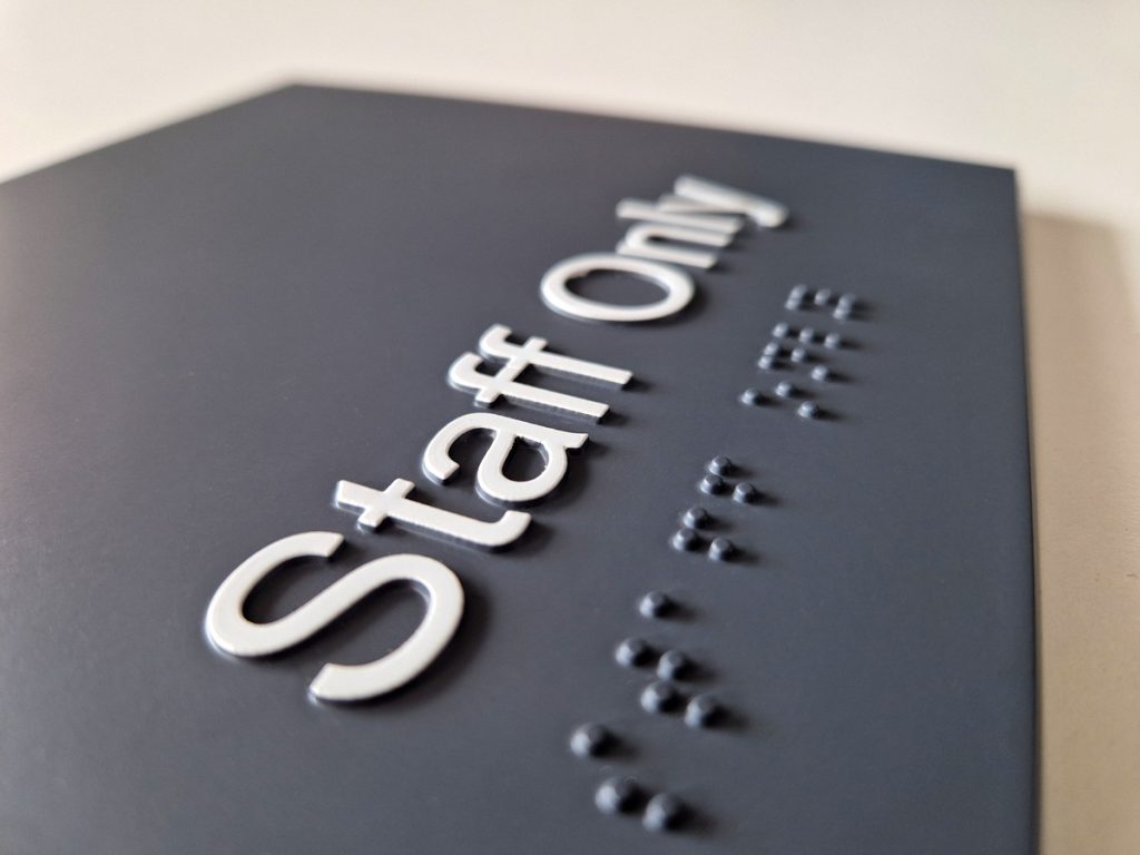 Accessible Signage Modular Sign System with Braille and Tactile