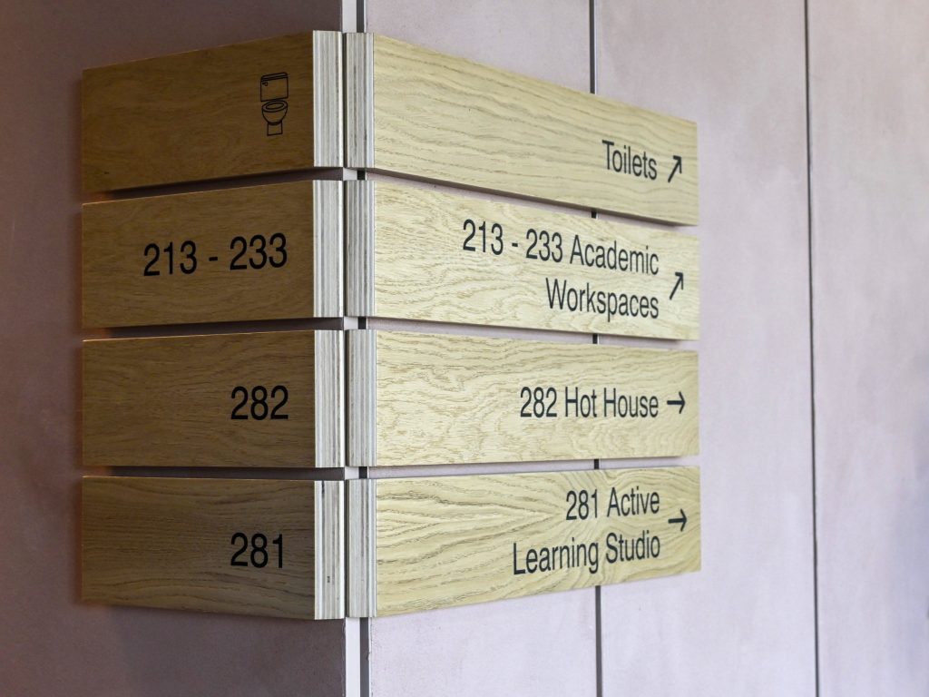 Unversity of Glasgow Adam Smith Building Directory architectural signage