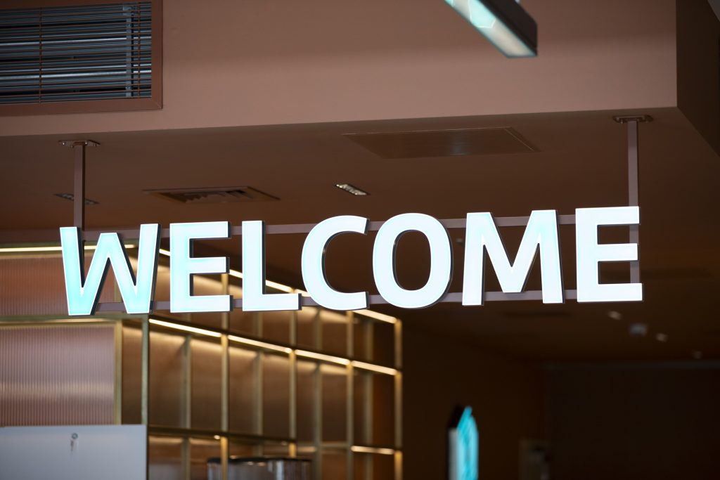 Blyth Culture Hub Internal illuminated WELCOME Signage