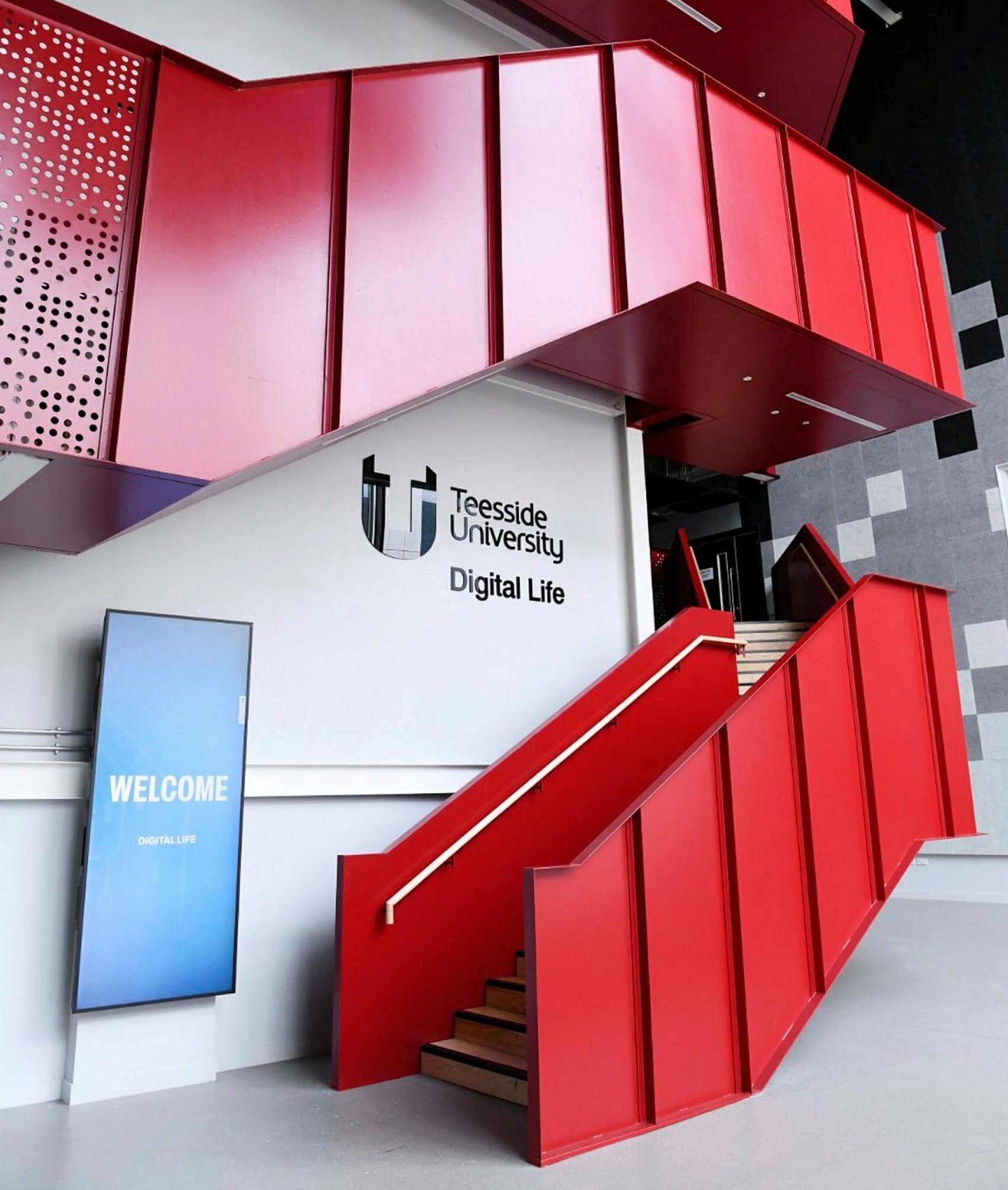 University of Teeside Digital Life Building Internal branded wall signage
