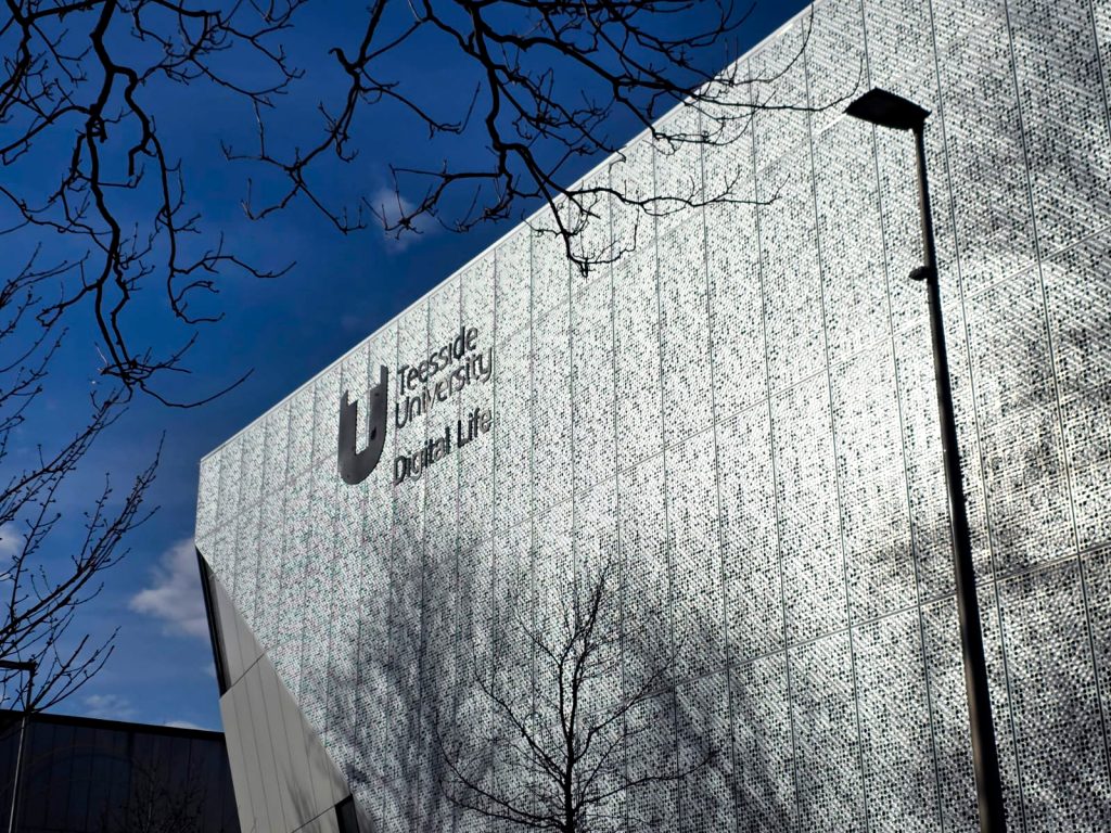 Teesside University Digital Life Building High Level External Building sign