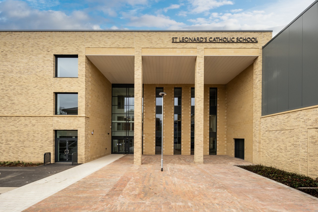 St Leonards Catholic School Signage external building text